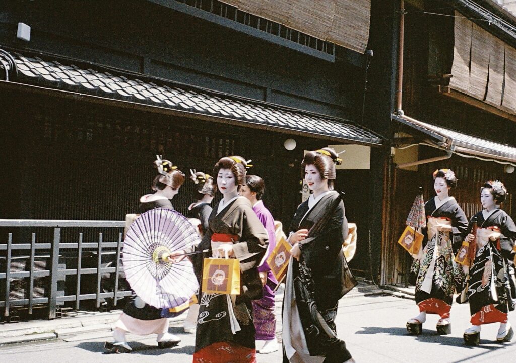 Documentary photography of street scenes in Japan on film